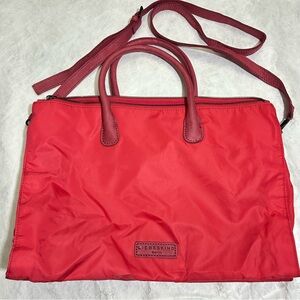 Liebeskind Pink Arielle Nylon Tote W/ Leather Trim